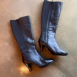 Sofft Tall Black Leather Boots, size 8.5, EUC